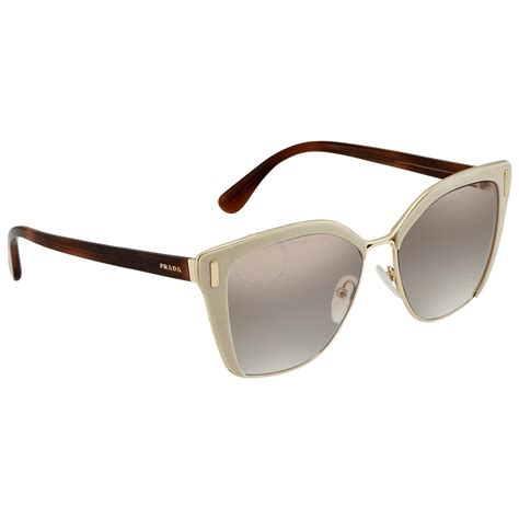 Prada Brown Gradient with Silver Mirror Square Ladies 